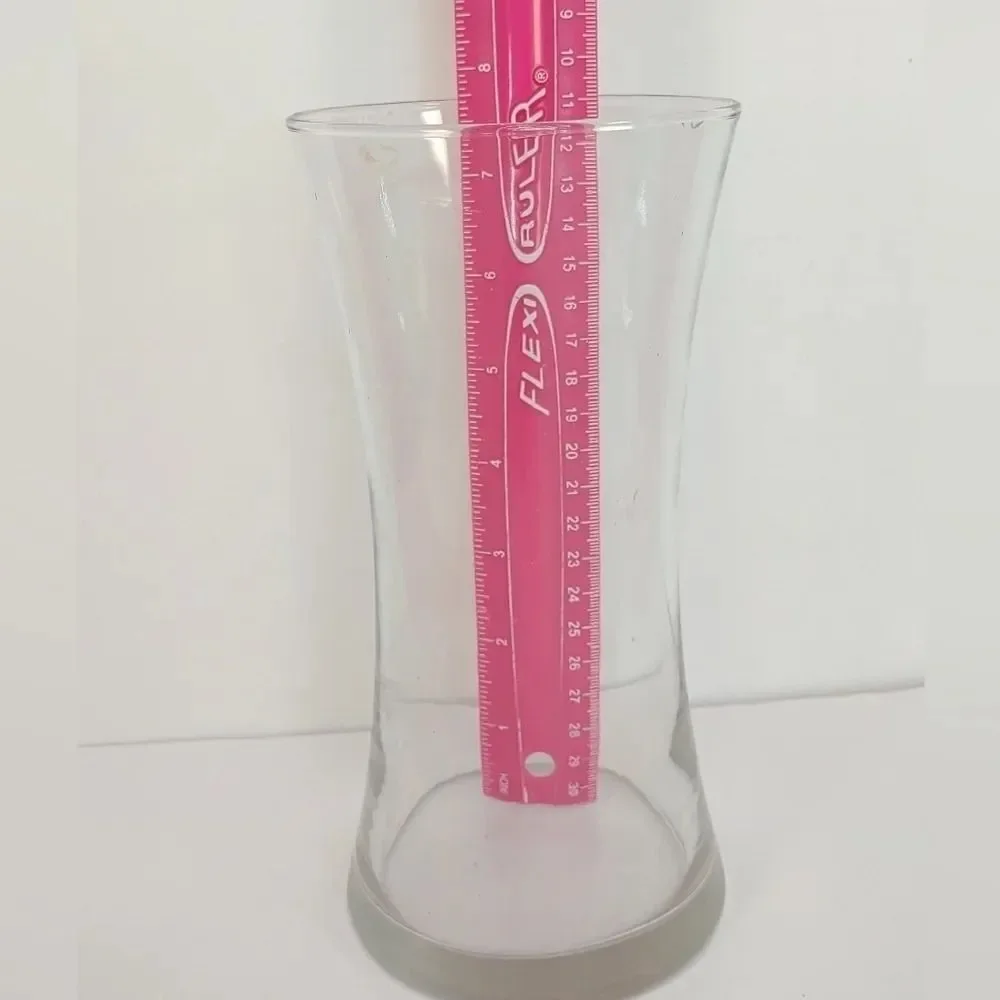 Vase Gathering 8 inches Vase Vintage 70s Clear glass